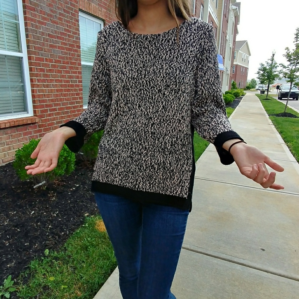 Tan and Black Elegant Sweater